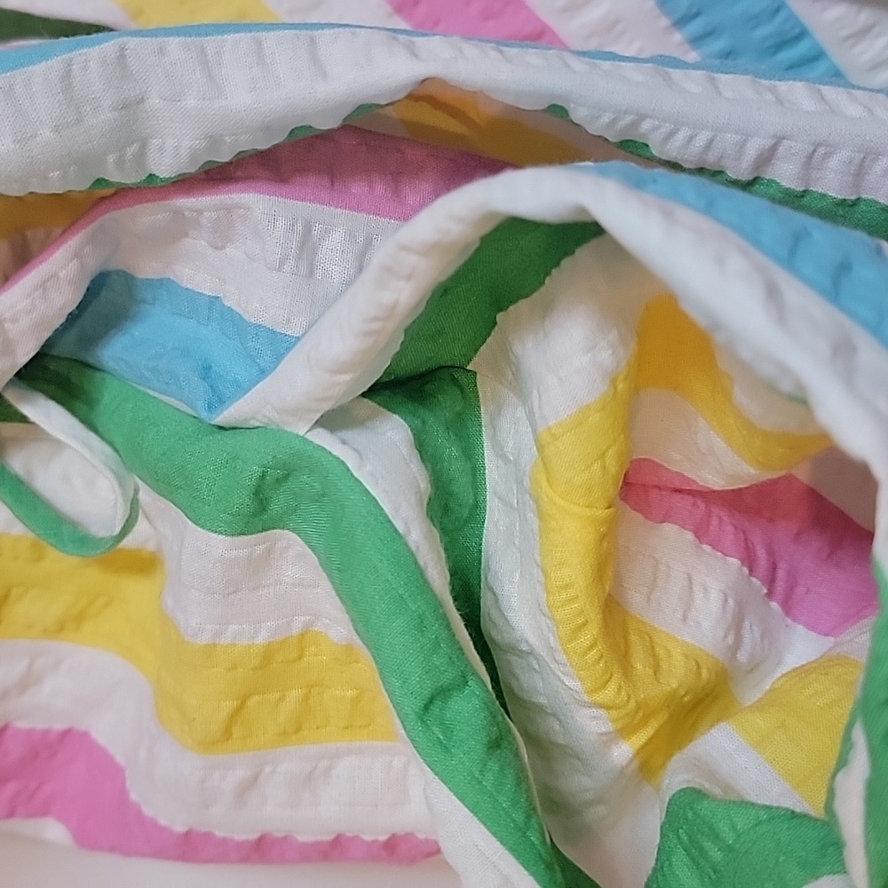 VTG | Vintage Multicolored Striped Kimono Style Robe - Picture 8 of 11